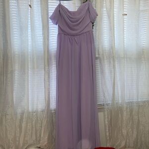 shein lilac belle cami off shoulder long dress